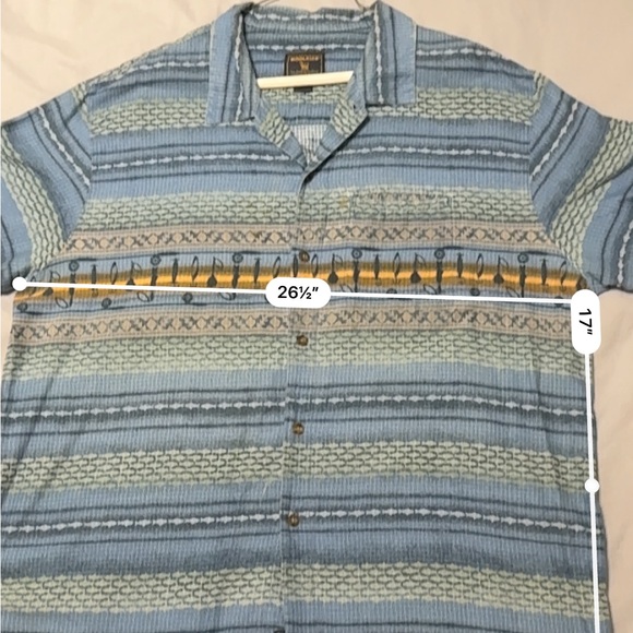 Woolrich Blue and Yellow Fishing Patterned Casual Shirt - Picture 9 of 9